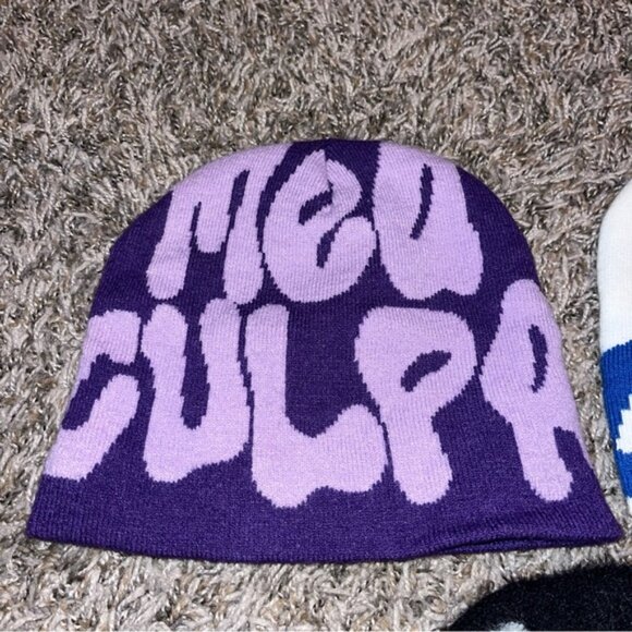 Set of 3 Mea Culpa skull caps stocking hats - Picture 3 of 7